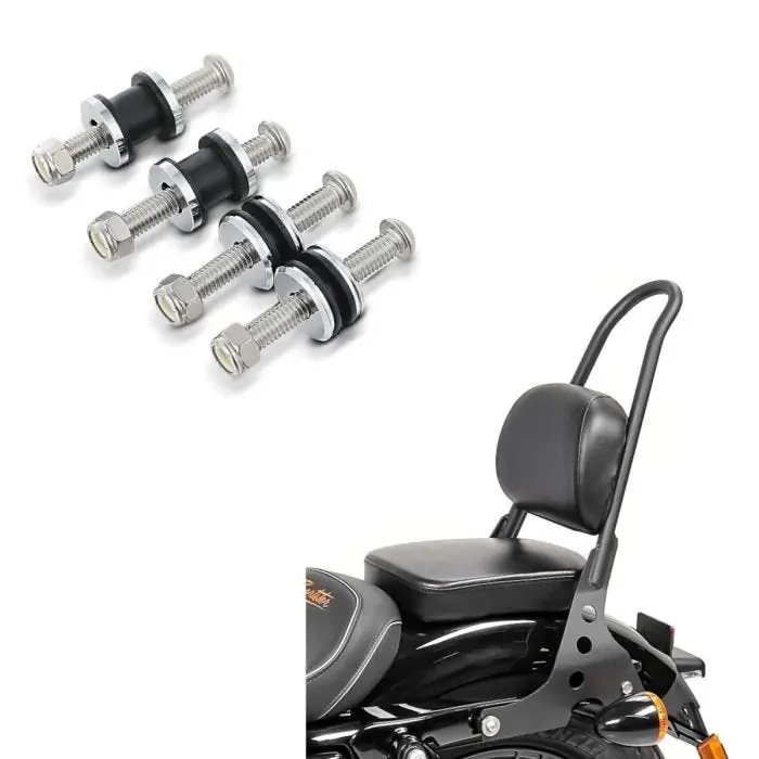 Set: Sissy Bar afneembaar Craftride passend voor Harley Davidson Sportster 04-20 + Docking Hardware Kit passend voor Harley Davidson Sportster 2004-2020 Craftride Montagekit Direct Verzonden