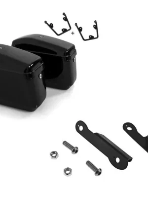 Betaalbaar Set: Harde zadeltassen koffers compatibel met Yamaha XV 950/ R 14-20 Nevada zijkoffers Craftride + Richtingaanwijzer verplaatsingsset achter compatibel met Yamaha XV 950 / R 14-20 Craftride