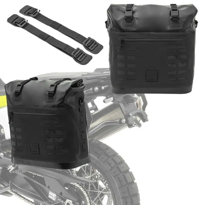 Professioneel 2x Motorfiets waterdicht Throw-Over zadeltas Bagtecs IPX 35L Motorzadeltas Zijtas paar Zwart