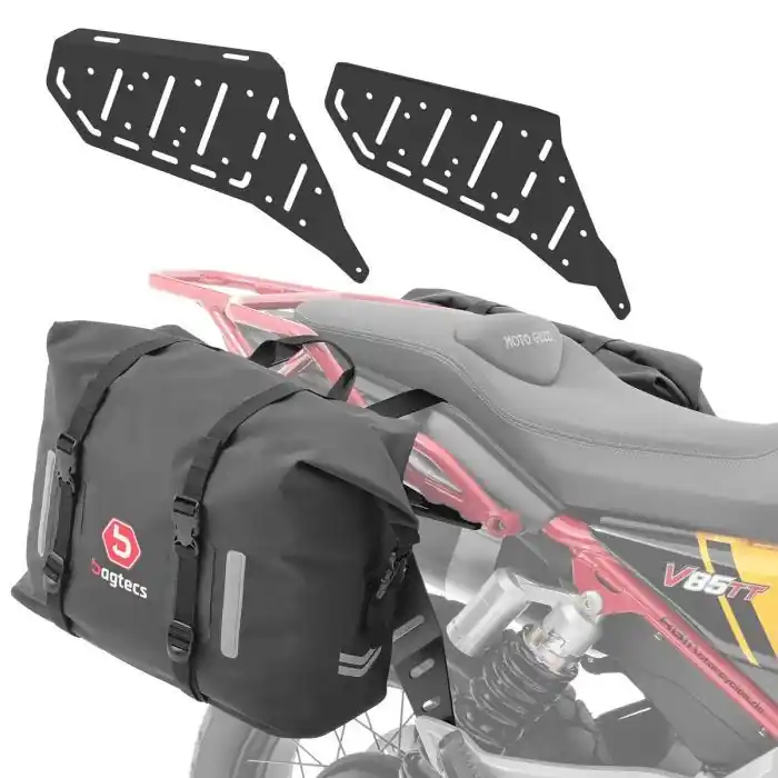 Set Zijtassen WP8 + Zijdrager voor Moto Guzzi V85 TT 19-23 Bagagedrager Bagtecs TW12 Veilige Betaling