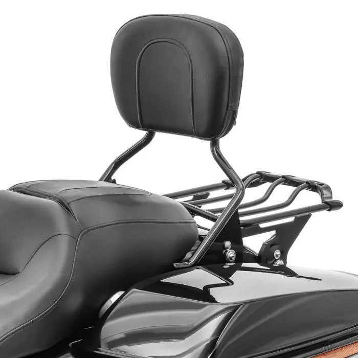 Hoge Kwaliteit Sissybar + bagagerek AW passend voor Harley Davidson Street Glide Special / ST 14-25 zwart Craftride