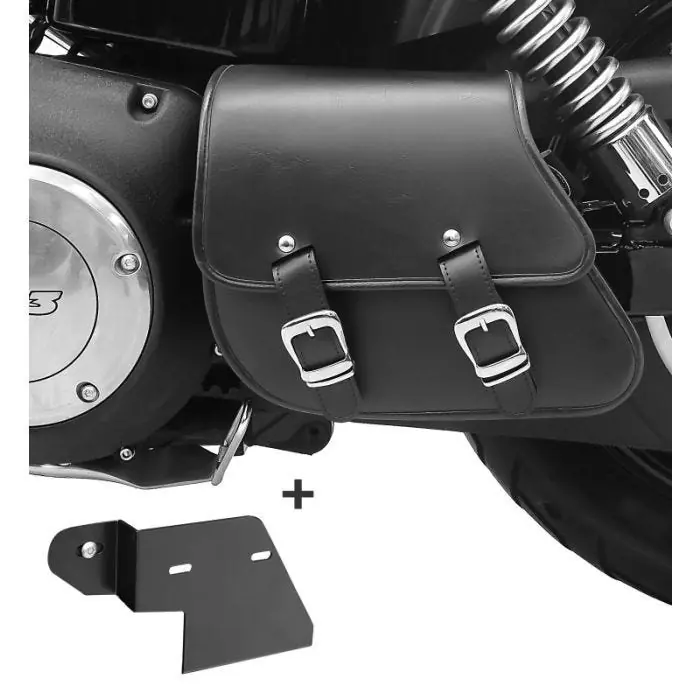 Achterbrug tas + houder passend voor Harley Davidson Dyna Street Bob 06-17 Craftride Must-Have