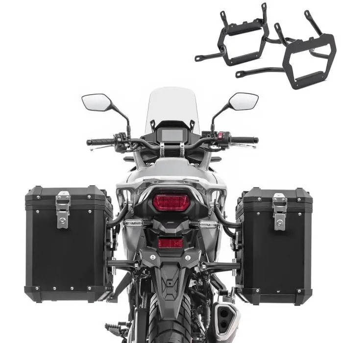 Set Aluminium Zijkoffers 38-48L + kofferrek voor Harley Davidson Pan America 21-25 Koffers Bagtecs XW38-48 zwart Lage Kosten