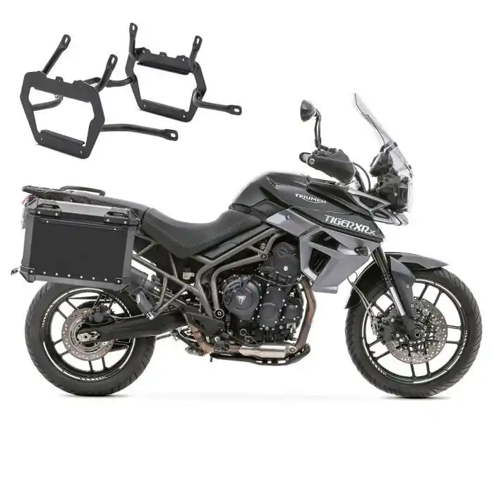 Set Aluminium Zijkoffers + kofferrek voor Triumph Tiger 800 / XC / XR 11-19 Koffers XWS30-38 zwart Quick-Lock Bagtecs Betaalbaar