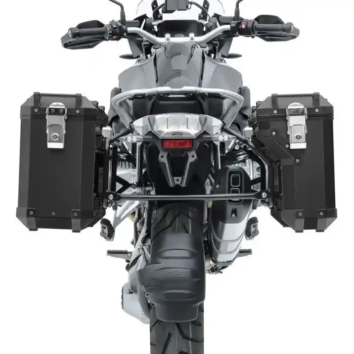 Limited Edition Zijkoffers aluminium + kofferrek passend voor BMW F 800 GS 24-25 Bagtecs ADSX70 zwart