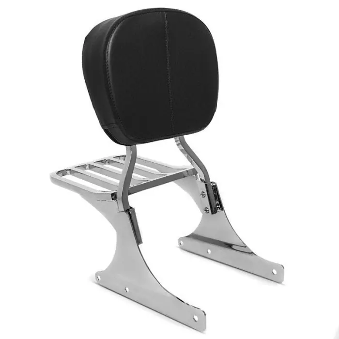 Sissy Bar + Bagagedrager passend voor Harley Davidson Heritage Softail Classic 88-18 chrom Craftride Premium