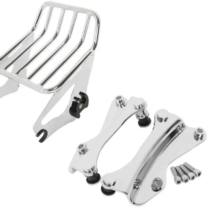 Set: Bagagedrager W1 afneembaar passend voor Harley Davidson Touring 09-25 chroom Craftride + 4-Point Docking Hardware Kit passend voor Harley Davidson Touring 2014-23-25 chroom Craftride Tijdelijk Beschikbaar