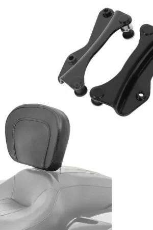 Geld-Terug-Garantie Set: Driver Sissy Bar Craftride passend voor Harley Davidson Touring-modellen 1997-23-25 + Motorfiets 4-Point Docking Hardware Kit passend voor Harley Davidson Touring 14-25 in zwart Craftride