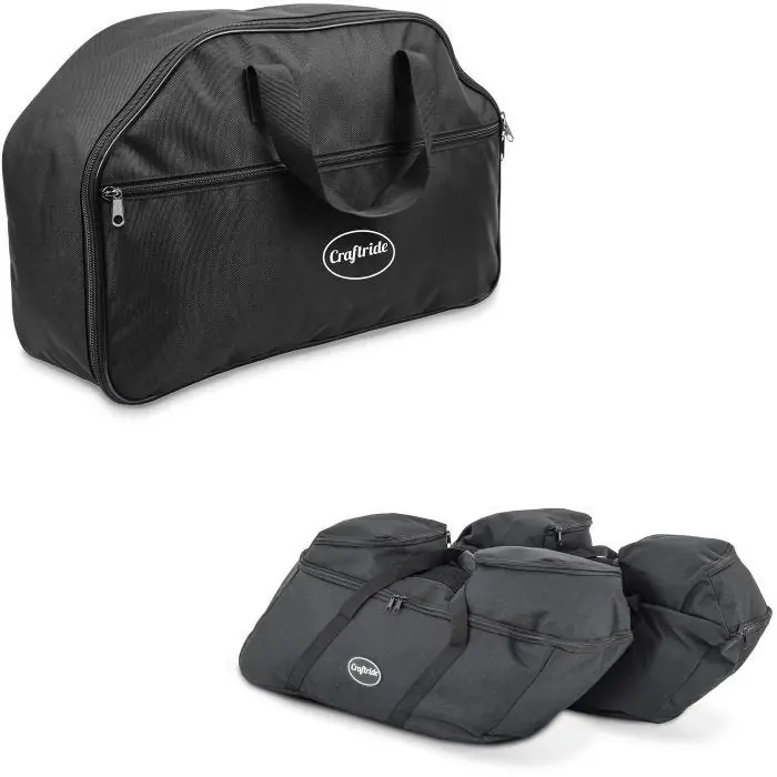Set: Binnentas Topkoffer Craftride MT5 geschikt compatibel met Harley Davidson King Tour Pak 94-25 + Binnentassen harde koffers compatibel met Harley Davidson Touring 94-25 binnen zakken Craftride SP4 Authentiek