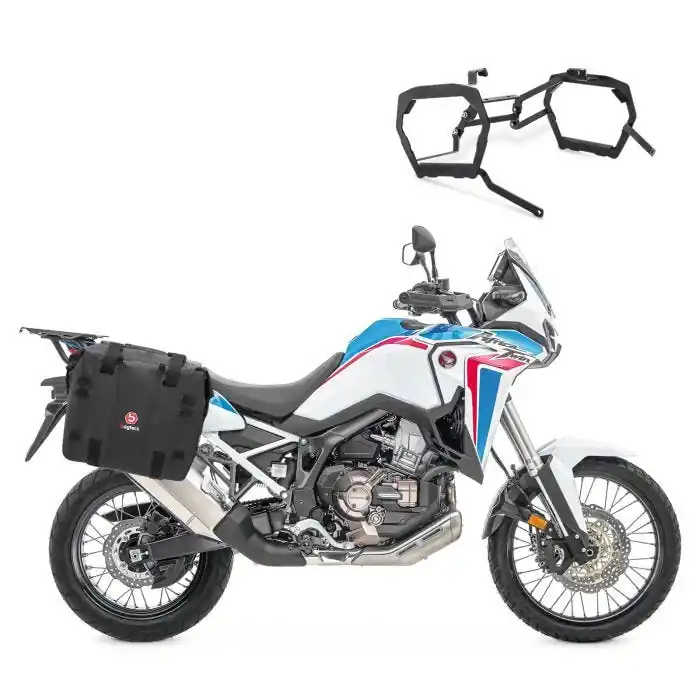 Set Zijtassen + Kofferrek passend voor Honda Africa Twin CRF 1100 L / Adventure Sports 20-25 Zadeltassen Bagtecs XA32SL Origineel