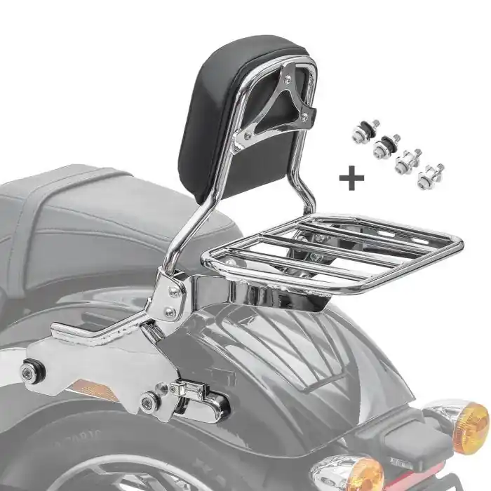 Lage Prijs Sissybar passend voor Harley Davidson Low Rider / S 18-25 R1 met bagagerek Montagekit chrom Craftride