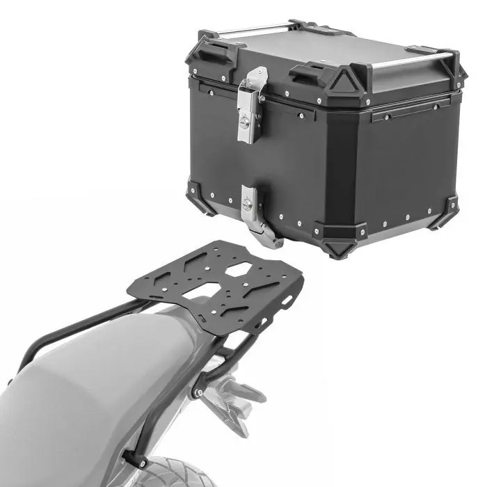 Set Aluminium Topkoffer + Drager voor Honda NX 500 24-25 Topcase Bagtecs XB45 zwart Betrouwbaar