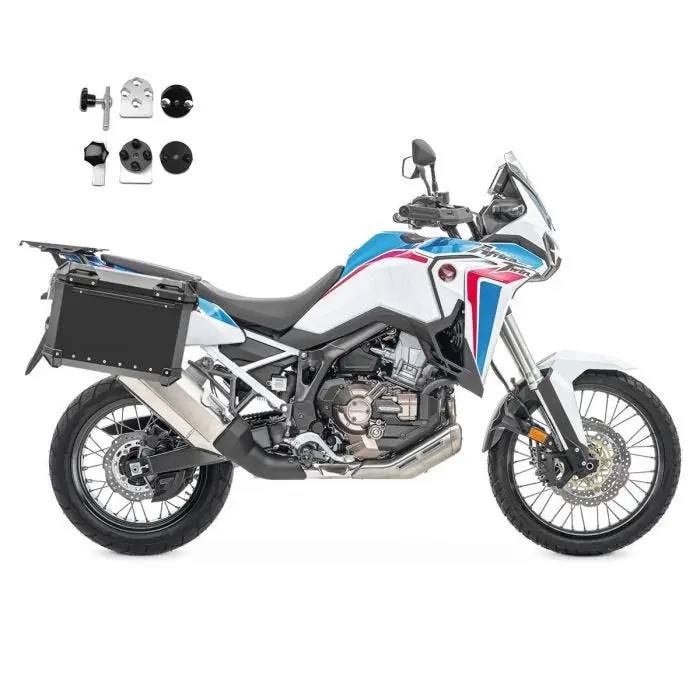 Set Aluminium Zijkoffers + adapters voor Honda Africa Twin CRF 1100 L / Adventure Sports 20-25 Koffers Bagtecs XW30-38 zwart Modern