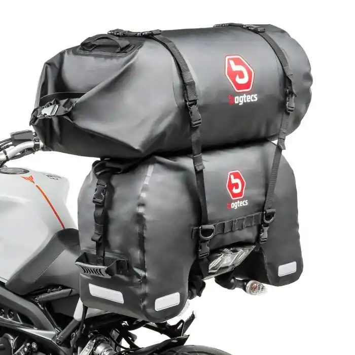 Groothandel Buddyseat Tas + bagagerol compatibel met Husqvarna Svartpilen 701 / 401 Bagtecs SX45/RB50 95L