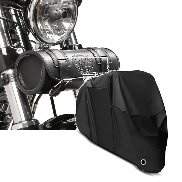 Set: Motorfiets Gereedschapstas Elgin 2,4Ltr voor Retrobikes zw Craftride met Motorfiets zeildoek XL Motor Hoes zw Beperkte Voorraad