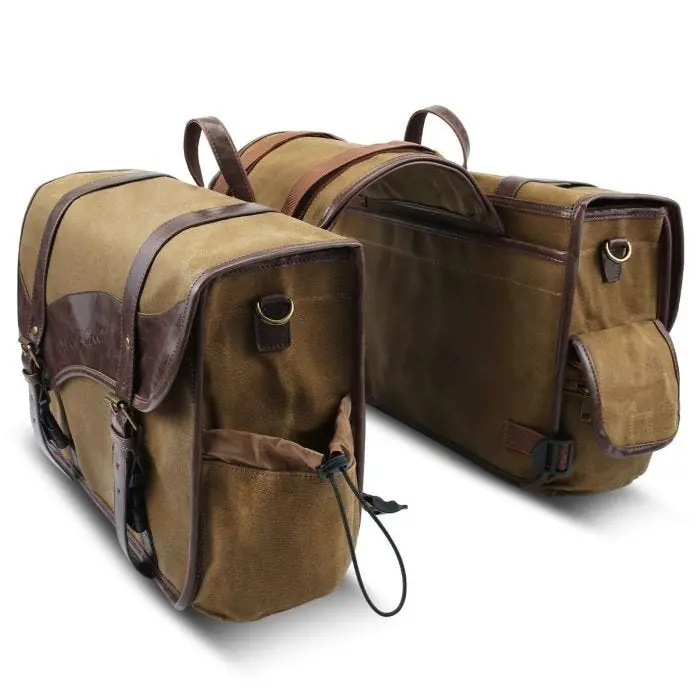 Zadeltassen voor Royal Enfield Scram 411 / Meteor 350 Craftride US12 bruin Uitverkoop