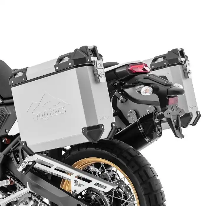 Set zijkoffers aluminium voor Moto Guzzi V85 TT koffers 2x25 liter Bagtecs XW25 zilver Finale Uitverkoop