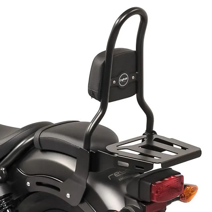 Sissybar M3 compatibel met Suzuki Intruder M 1800 R / R2 06-17 met bagagedrager zwart Craftride Limited Edition