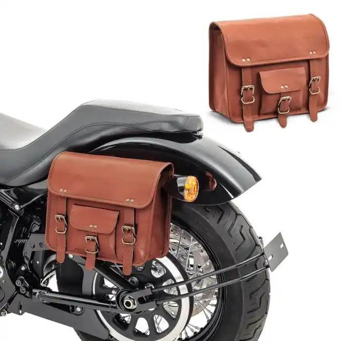 Zadeltassen compatibel met Royal Enfield Bullet Craftride SV1 8Ltr bruin Luxe