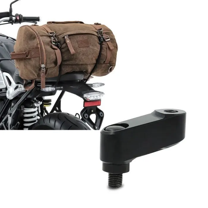 Hoge Kwaliteit Set: Buddyseat Tas 25L compatibel met Triumph Bonneville T120 / T100 bruin Craftride + Spiegelverlenger Triumph Bonneville T100 05-17 Tourtecs Paar 40mm zwart