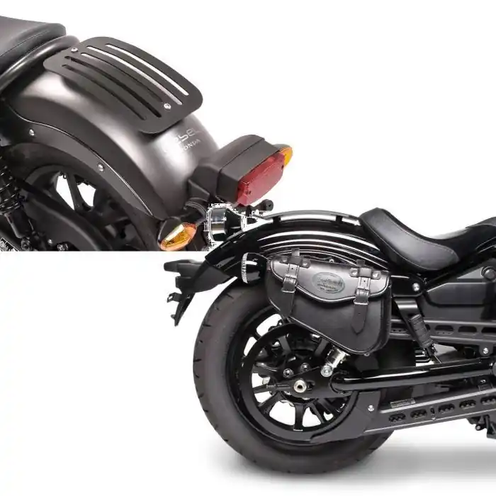 Set: Bagagedrager compatibel met Honda Rebel 500 17-20 Solo Rack L1 Bagagerek + Motorfiets Zadeltas rechts Arizona 3Ltr Zijvak voor Chopper Hete Deal