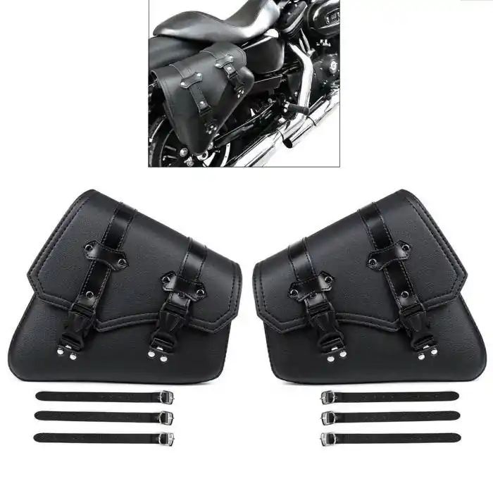 Set 2x Zadeltas compatibel met Honda Shadow VT 750 / 600 / 125 C zijtas Craftride SB4 zwart Bulkbestelling