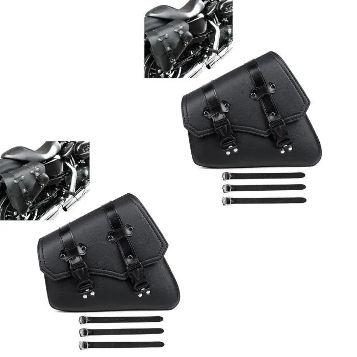 2x Motor zadeltas voor Choppers en cruisers zijtas Craftride SB4 links zwart Discount Set Veilige Betaling