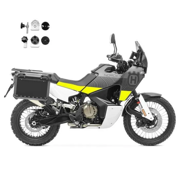 Set Aluminium Zijkoffers + adapters voor Husqvarna Norden 901 21-25 Koffers Bagtecs XW38 zwart Koop Vandaag