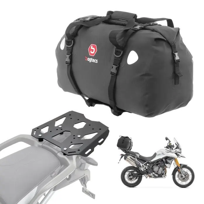 Handgemaakt Set Bagagerek + achtertas voor Triumph Tiger 900 GT / Pro 20-25 Bagtecs SLP-XF60 Bagagedrager