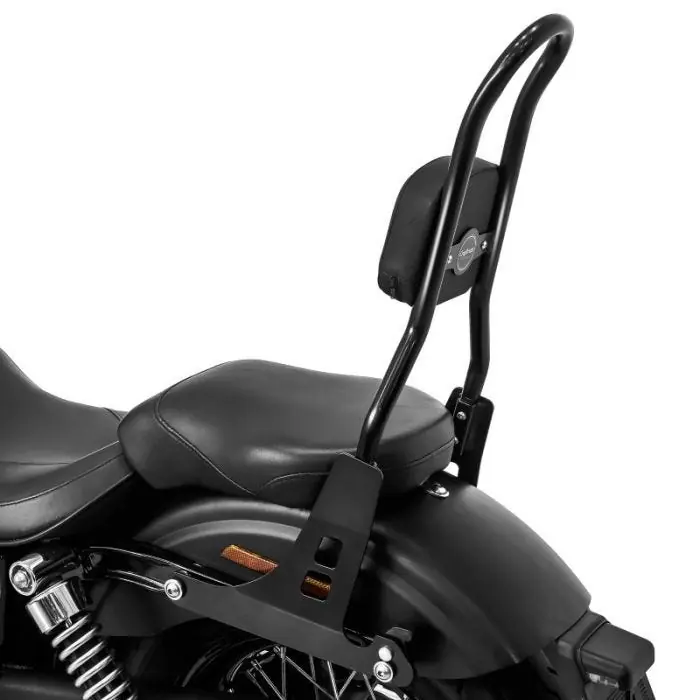 Sissybar passend voor Harley Davidson Dyna Street Bob 06-08 Craftride Fast Rider-L zwart Handgemaakt
