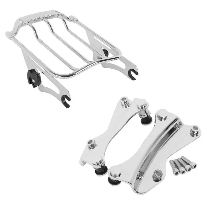 Set: Bagagedrager AW afneembaar passend voor Harley Davidson Touring 09-25 chroom Craftride + 4-Point Docking Hardware Kit passend voor Harley Davidson Touring 2014-23-25 chroom Craftride Beperkte Voorraad