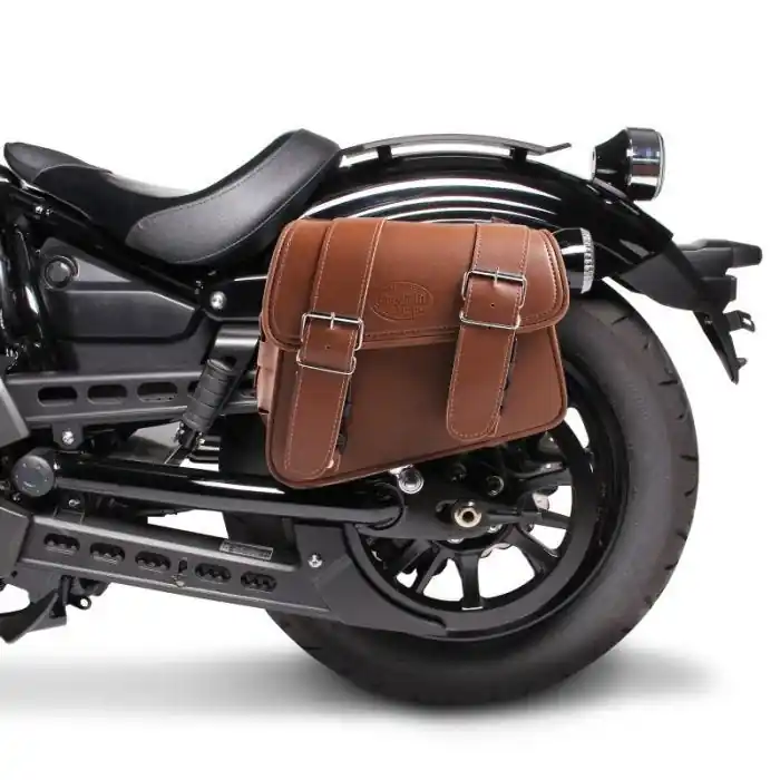 Motorfiets Zadeltas links Craftride Montana 8Ltr Zijvak voor Chopper bruin Speciale Aanbieding