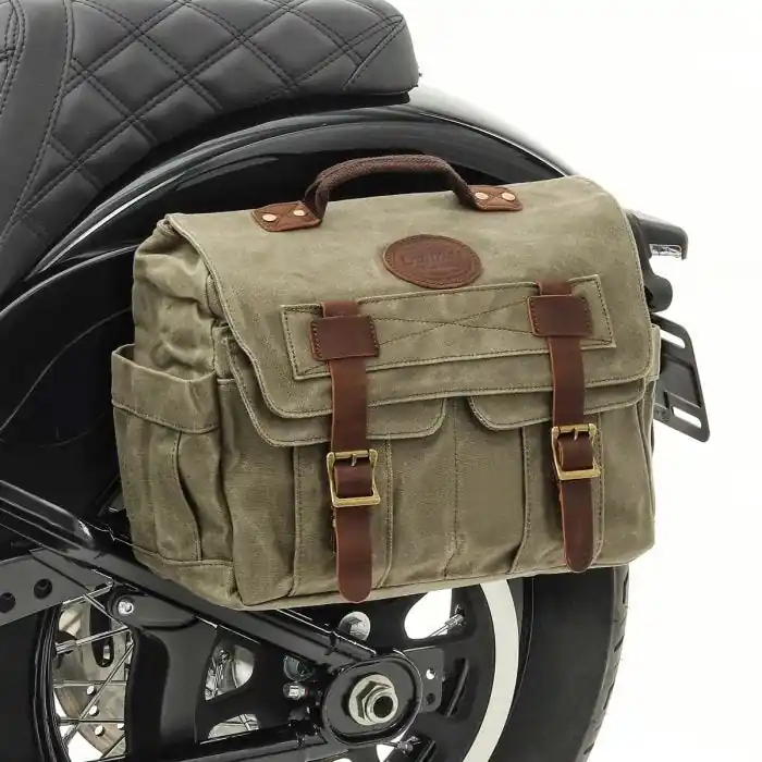 Gratis Retour Zadeltas compatibel met Ducati Scrambler Full Throttle zijtas Craftride CV1 army green