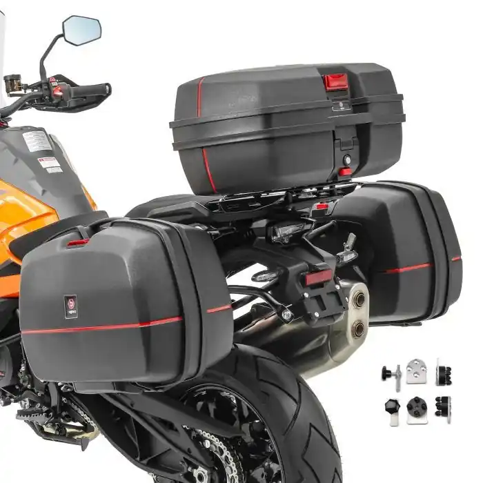 Koffer Set zijkoffers 45L + topkoffer compatibel met Benelli BN 251 / BN 125 Bagtecs TB8S Gereduceerde Prijs