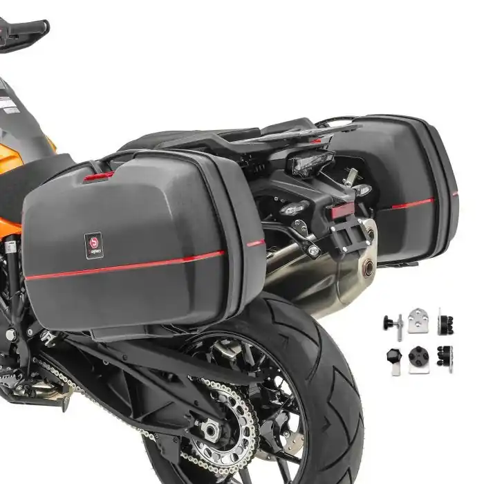 Gereduceerde Prijs Set Koffers compatibel met Suzuki GSX-S 1000 / F / GT Bagtecs TB8S zijkoffers 45L + adapters