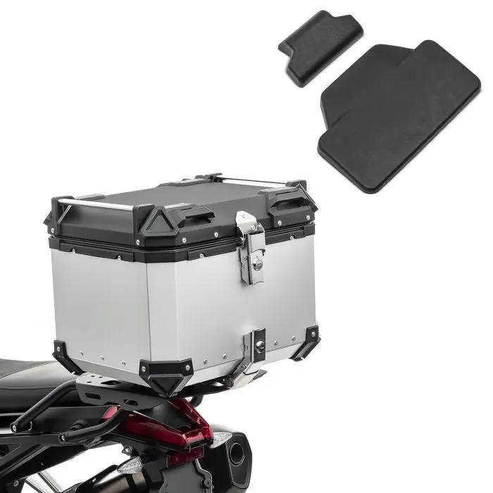 Hoge Kwaliteit Set Motor aluminium topkoffer 45L + passagier rugkussen topcase geschikt voor Ducati Multistrada V4 / S Bagtecs XB45 zilver