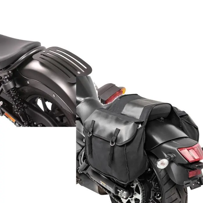 Set: Bagagedrager compatibel met Honda Rebel 500 17-25 Solo Rack L1 Bagagerek Craftride + Zadeltassen compatibel met Honda Rebel 500 Craftride SC3 18Ltr elk zwart Budget