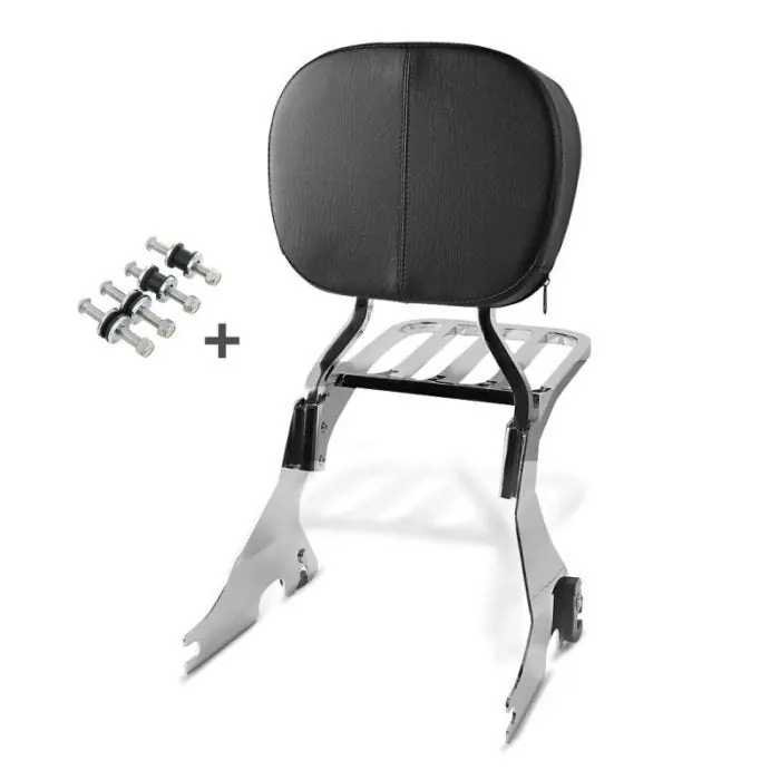 Sissy Bar met Bagagerek en docking kit passend voor Harley Davidson Sportster 883 Superlow 11-20 chroom Craftride Origineel