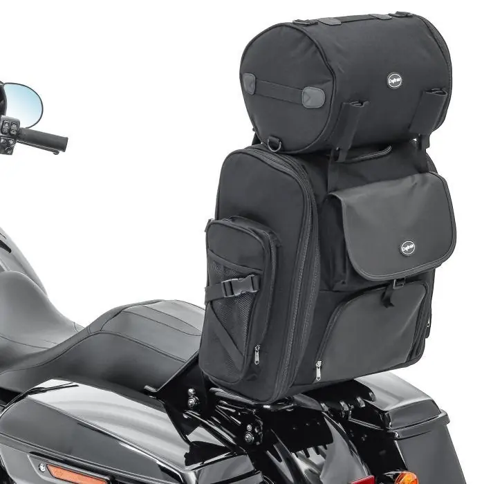 Flitsaanbieding Sissybar Tas geschikt voor custombike ClassicAchtertas Craftride SXL met Bagagerol CB45449