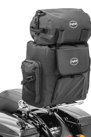 Modern Waterdichte sissybar tas geschikt voor custombike Craftride WPL met bagagerol CB55032