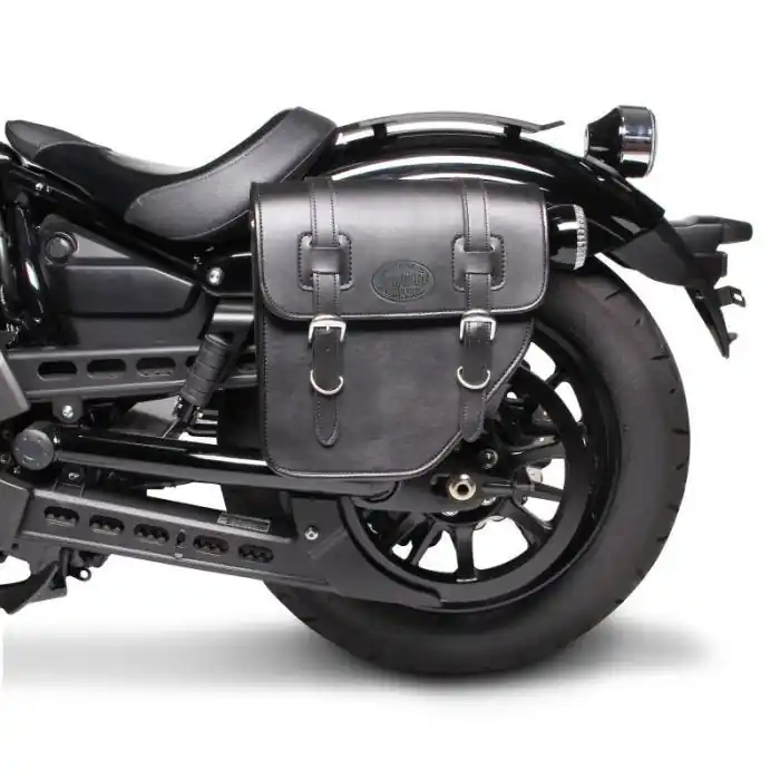 Merkproduct Zadeltas compatibel met Royal Enfield Interceptor 650 Texas Craftride 10Ltr links in zwart