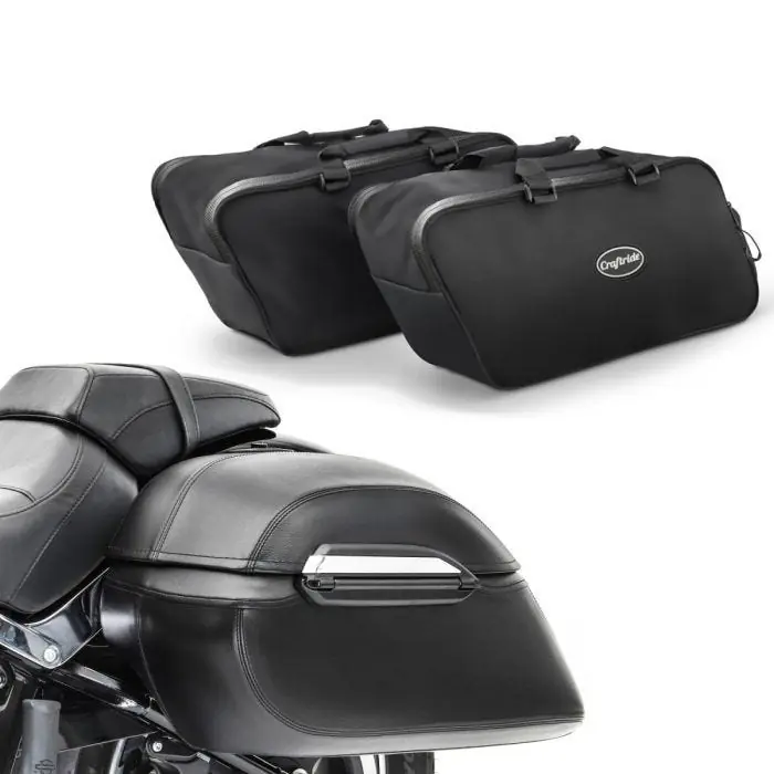 Superprijs Set Zijkoffer Craftride K3 33L + Binnentassen compatibel met Harley Davidson Deuce