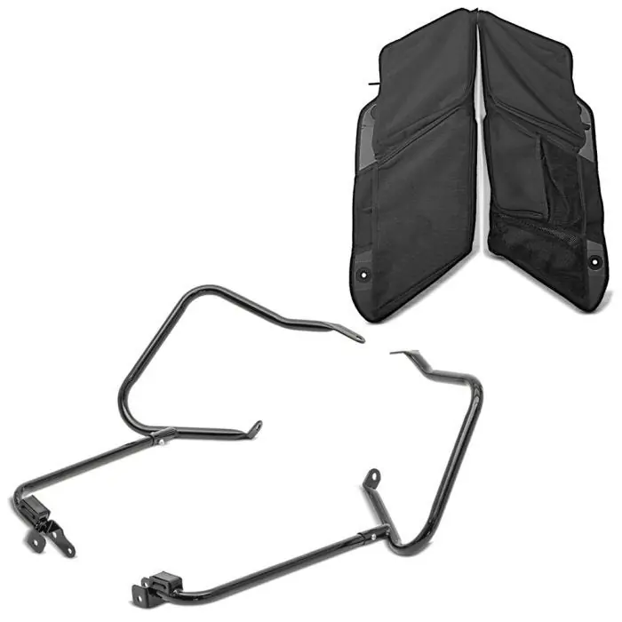 Speciale Aanbieding Set: Zadeltassen houder passend voor Harley Davidson Touring 14-25 kofferdrager zwart Craftride + Zadeltas organisator WL passend voor Harley Davidson 14-25 binnenzak Craftride zwart