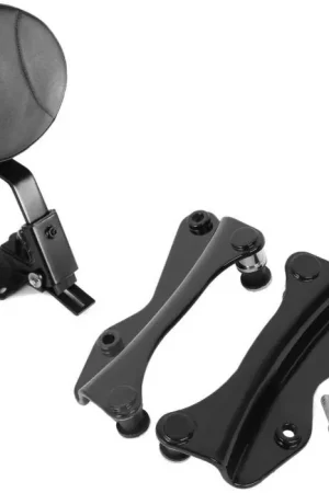 Set: Driver Sissy Bar Round passend voor Harley Davidson Touring-modellen 1997-23-25 Craftride + Motorfiets 4-Point Docking Hardware Kit passend voor Harley Davidson Touring 14-25 in zwart Craftride Goedkoop