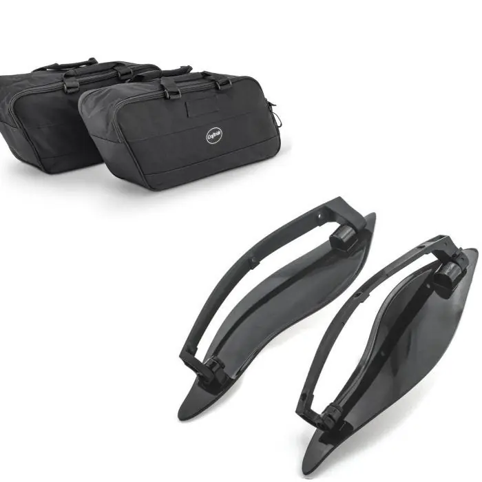 Laatste Kans Set: Binnentassen harde koffers compatibel met Harley Davidson Touring 94-25 zakken Craftride BG1 + Zijvleugels luchtdeflectoren geschikt compatibel met Harley Davidson Touring 14-25 zwart Craftride