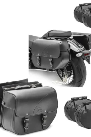 2x Zadeltassen compatibel met Kawasaki Vulcan S / Café Craftride Kentucky 30Ltr zwart Discount Set Express Levering