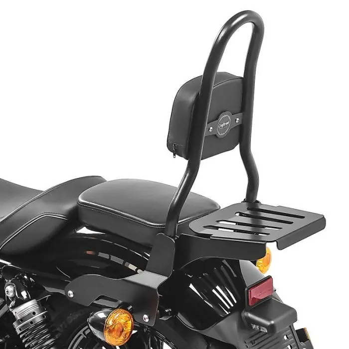 Koopje Sissybar CSM Fix passend voor Harley Davidson Sportster 1200 Low 07-09 met bagagedrager zwart Craftride