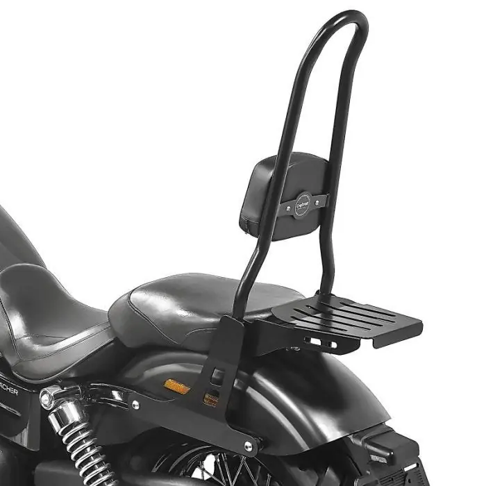 Sissybar CSXL Fix passend voor Harley Davidson Dyna Low Rider S 16-17 met bagagedrager zwart Craftride Fabrieksprijs