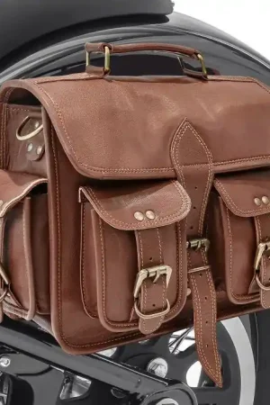 Alleen Vandaag Zadeltas compatibel met Triumph Scrambler / 1200 XC / XE Vintage tas Craftride SV3 bruin