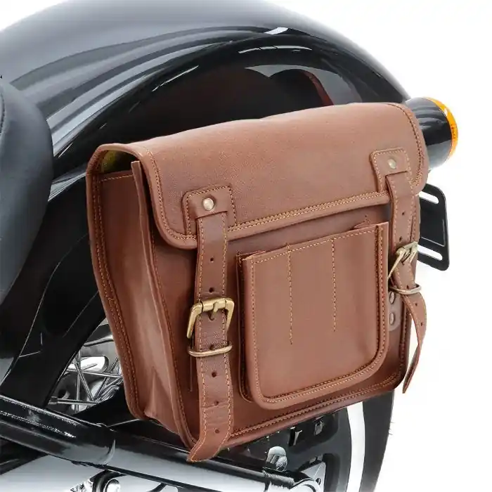 Premium Zadeltas compatibel met Ducati Scrambler Café Racer Vintage tas Craftride SV4 bruin